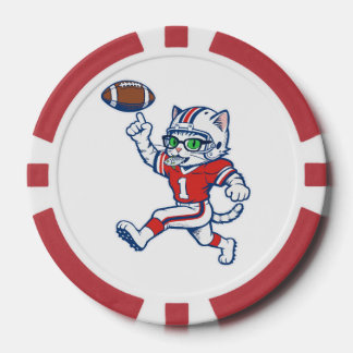 Lustige Katze Football-Spieler Pokerchips