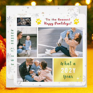 Lustige Katze Frohe Pawlidays-Fotos Weihnachtsbrie Feiertagskarte