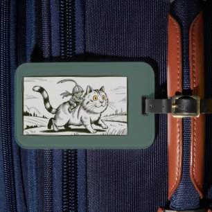 Lustige Katze Frosch Meme Mittelalterlich Vintage Gepäckanhänger