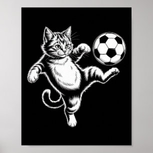 Lustige Katze Fußball Ll Grafik Männer Frauen Mädc Poster