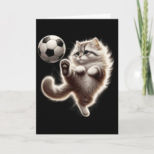 Lustige Katze Fußball Ll Katze spielt Fußball Meme Karte