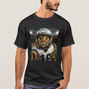 Lustige Katze Fußball Sport Portrait Meme T-Shirt