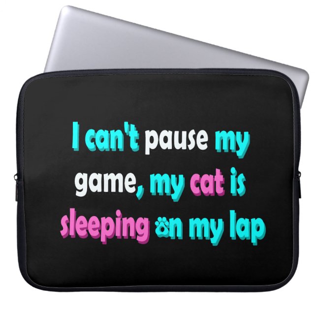 Lustige Katze Gaming Laptopschutzhülle (Vorderseite)