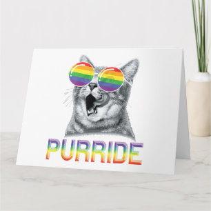 Lustige Katze Gay Pride Regenbogen Sonnenbrille LG Karte