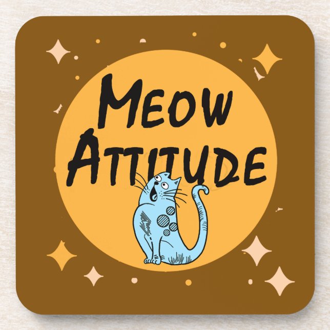 lustige Katze Getränkeuntersetzer (Vorderseite)