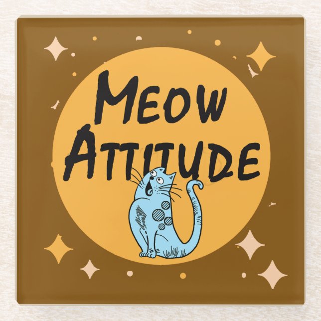 lustige Katze Glasuntersetzer (Vorderseite)