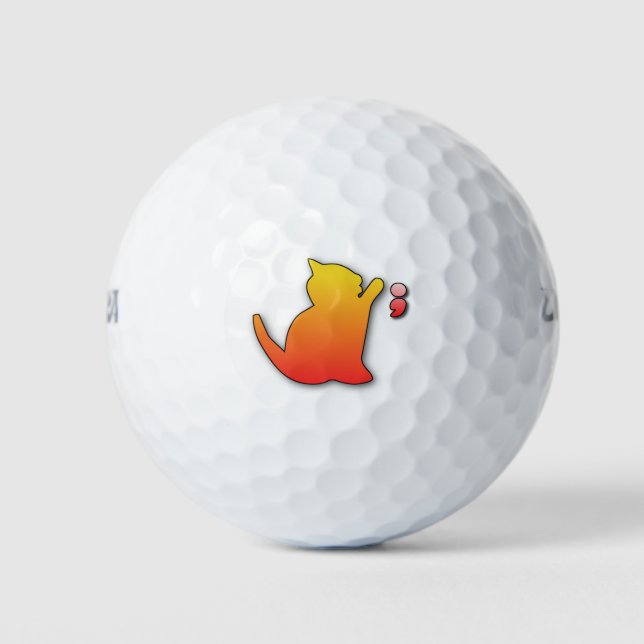 lustige Katze Golfball (Vorderseite)