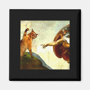 Lustige Katze Gott Schöpfung Adams Meme Jesus Chri Magnet