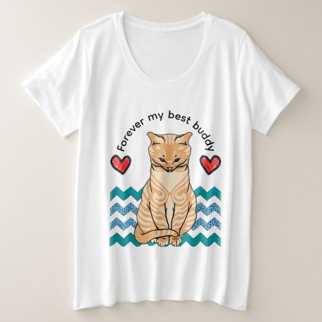 lustige Katze Große Größe T-Shirt (Design vorne)