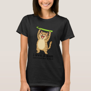 Lustige Katze Häkeln für Frauen Männer 9mm Häkeln T-Shirt