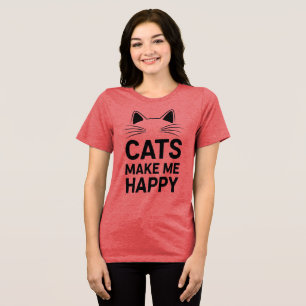 Lustige Katze hängt Tri-Blend Shirt