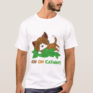 Lustige Katze High On Nepeta Katzenminze Cartoon K T-Shirt