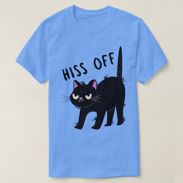 lustige Katze Hiss Off Men Women T-Shirt (Design vorne)