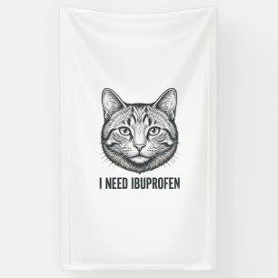 Lustige Katze Ibuprofen Vintage Gravur Design_1 Banner