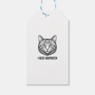 Lustige Katze Ibuprofen Vintage Gravur Design_1 Geschenkanhänger