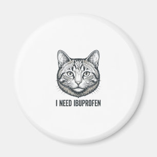 Lustige Katze Ibuprofen Vintage Gravur Design_1 Magnet