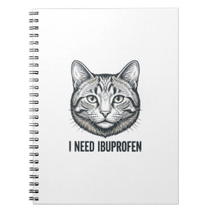 Lustige Katze Ibuprofen Vintage Gravur Design_1 Notizblock