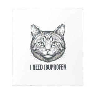 Lustige Katze Ibuprofen Vintage Gravur Design_1 Notizblock
