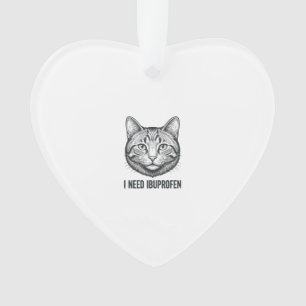Lustige Katze Ibuprofen Vintage Gravur Design_1 Ornament