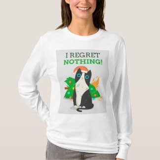 LUSTIGE KATZE ICH BEDAUERE NICHTS WEIHNACHTSBAUM U T-Shirt