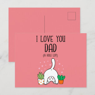 Lustige Katze ich liebe dich Papa ein ganzes Loch Postkarte