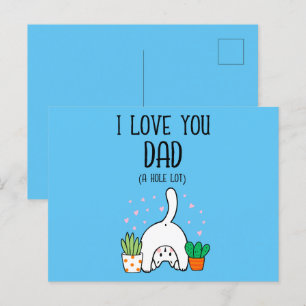 Lustige Katze ich liebe dich Papa ein ganzes Loch  Postkarte