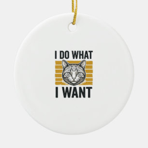 Lustige Katze, ich mache, was ich will, Vintage-St Keramik Ornament