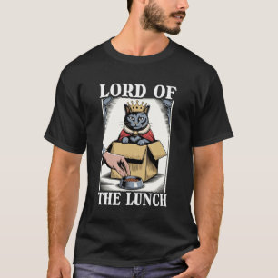 Lustige Katze in der Box Herr des Mittagessens Kat T-Shirt