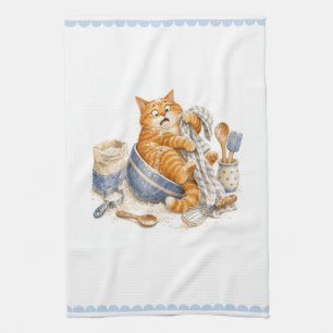 Lustige Katze in der Küche Geschirrtuch