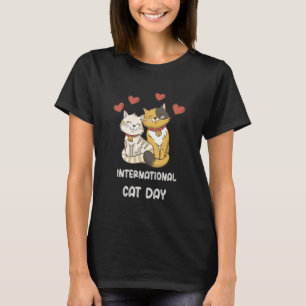 Lustige Katze Internationaler Tag der Katzen süße T-Shirt