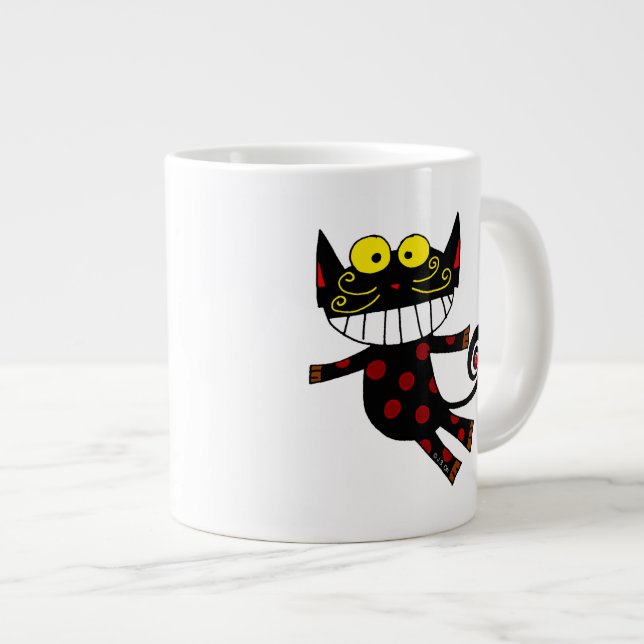 Lustige Katze Jumbo-Tasse (Vorderseite Rechts)