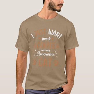 Lustige Katze Kaffee Katze Cafe T-Shirt