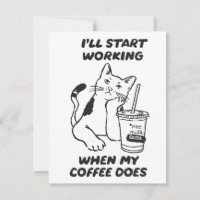 Lustige Katze Kaffee Liebhaber Karte