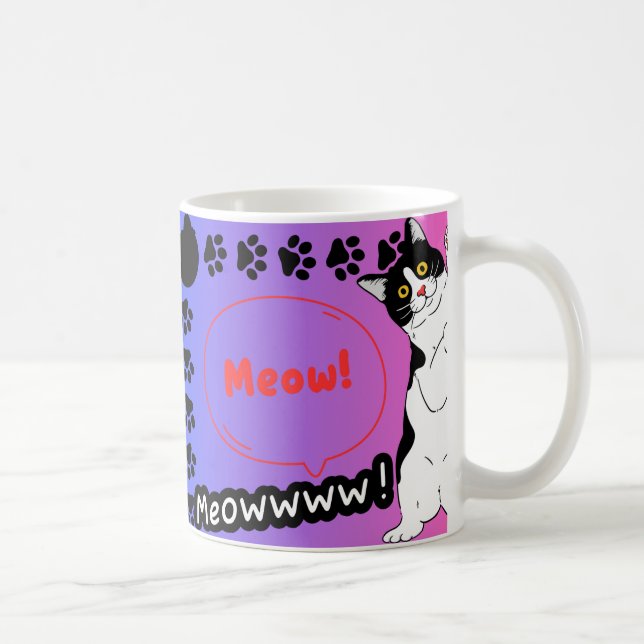 lustige Katze Kaffeetasse (Rechts)