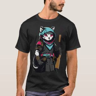 Lustige Katze Kätzchen Pew Schießgewehr Meme Geweh T-Shirt