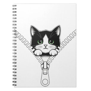 Lustige Katze Kitten schaut heraus Notizblock