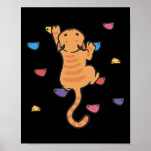 Lustige Katze Kletterer Felsenklettern Süße Boulde Poster