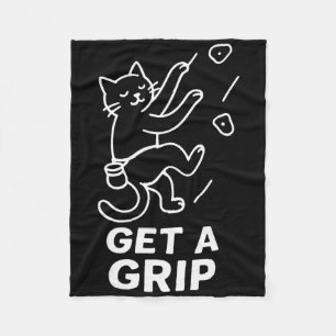 Lustige Katze Klettert Rock Bekomm Einen Griff Fleecedecke