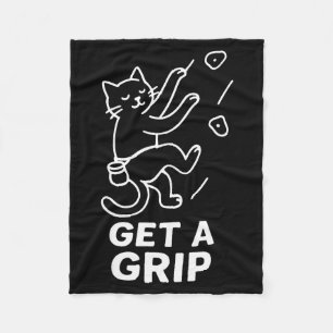 Lustige Katze Klettert Rock Bekomm Einen Griff Fleecedecke