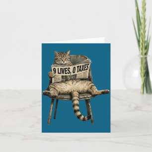 Lustige Katze lebt Steuern Humor Illustration Karte