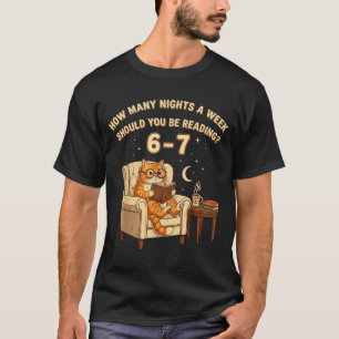 Lustige Katze liest 6-7 Meme Englieacher Buchliebh T-Shirt