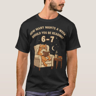 Lustige Katze liest 6-7 Meme Englischlehrer Buch L T-Shirt