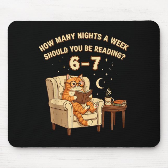 Lustige Katze liest 6-7 Meme Englischlehrer Buchli Mousepad (Vorne)
