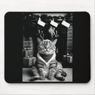 Lustige Katze macht ein Selfie Weihnachten Xmas Py Mousepad