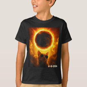 Lustige Katze macht Selfie Sonnenfinsternis T-Shirt