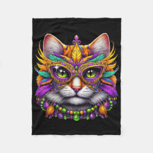 Lustige Katze Mardi Gras Lustiger Mardi Gras Karne Fleecedecke