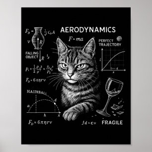 Lustige Katze Mathe Physik Gleichungen Wissenschaf Poster
