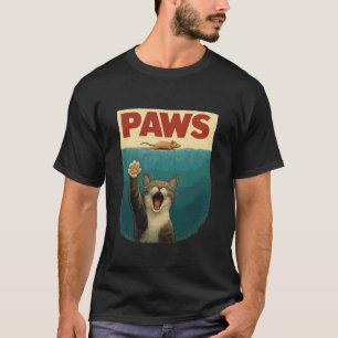 Lustige Katze & Maus Parodie Retro Art Pfoten T-Shirt