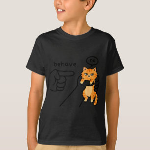 Lustige Katze Meme Benehmen Kein Cartoon-Design T-Shirt