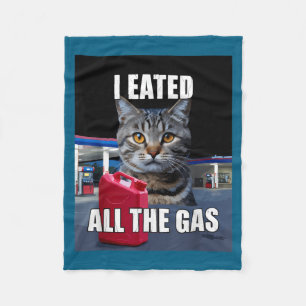 Lustige Katze Meme Ich Aß Wollte Das ganze Gas Lus Fleecedecke